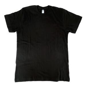 LAT Fine Jersey Tee Shirt Top Crew Neck Short Sleeve Youth Large Solid Black